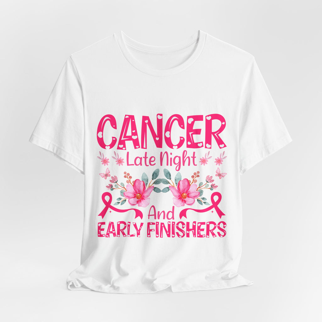 Cancer Zodiac Tee — “Cancer: Late Night and Early Finishers” Floral Astrology Shirt