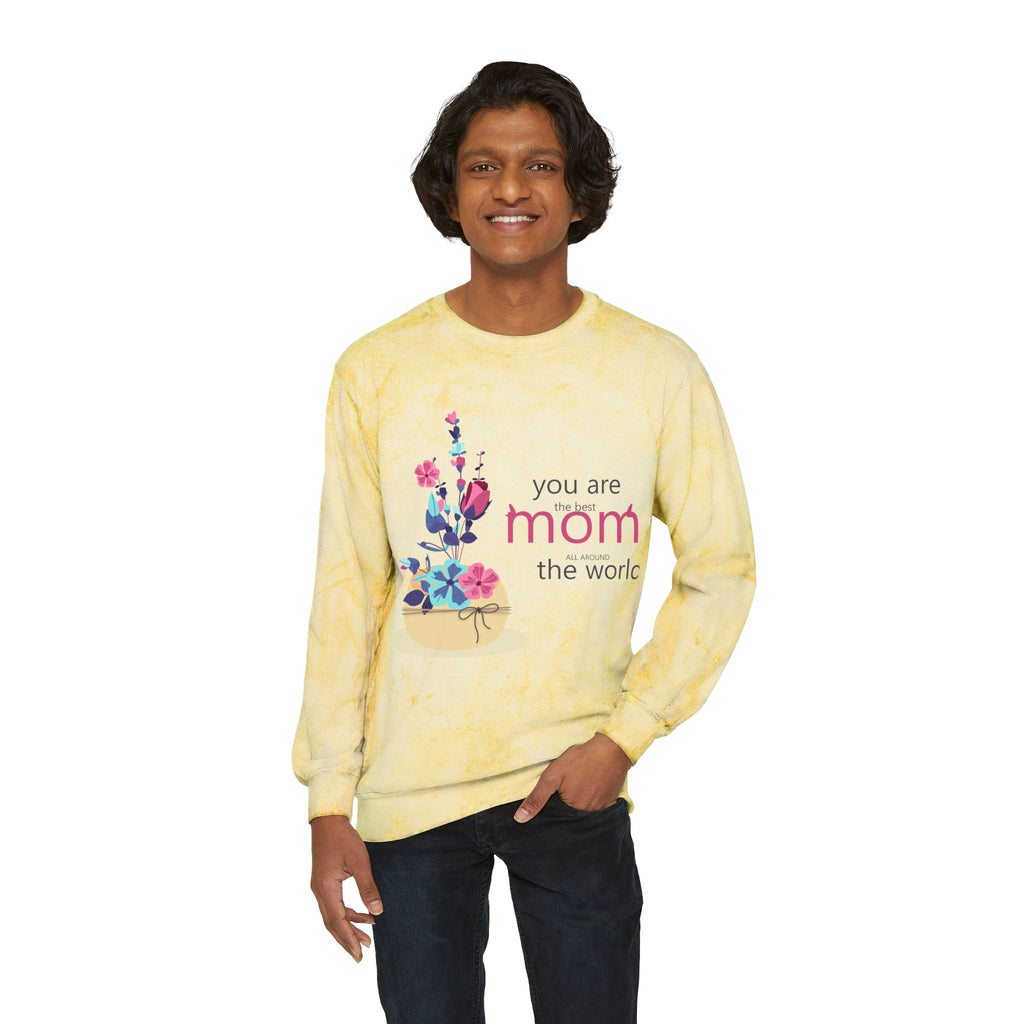Mom You Are the World Floral Crewneck Sweatshirt