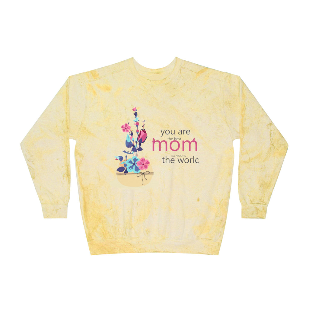Mom You Are the World Floral Crewneck Sweatshirt
